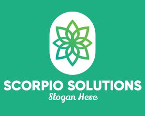 Green Lotus Flower  logo design