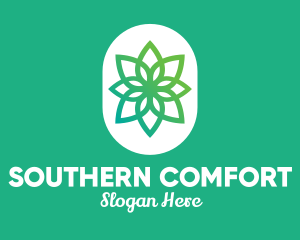 Green Lotus Flower  logo design