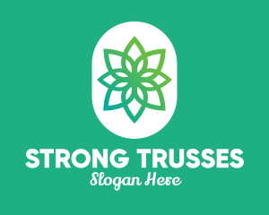 Green Lotus Flower  logo design