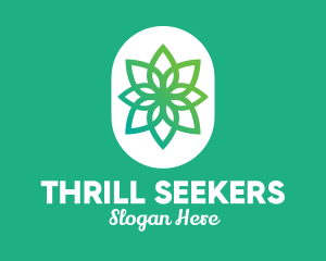 Green Lotus Flower  logo design