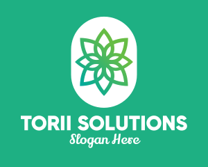 Green Lotus Flower  logo design