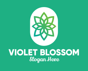 Green Lotus Flower  logo design