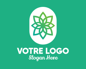 Green Lotus Flower  logo design