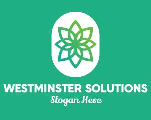 Green Lotus Flower  logo design