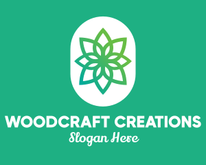 Green Lotus Flower  logo design