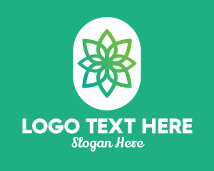 Green Lotus Flower  Logo