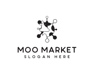 Moo - Cow Virus Cattle logo design