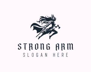 Strong Woman Warrior logo design