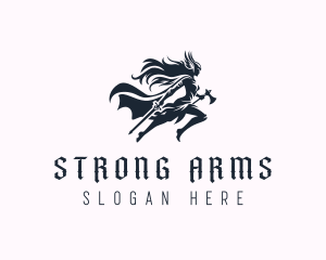 Strong Woman Warrior logo design