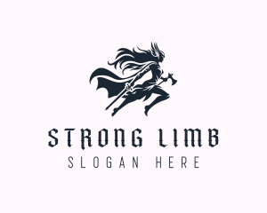 Strong Woman Warrior logo design