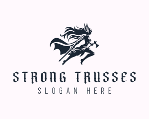 Strong Woman Warrior logo design