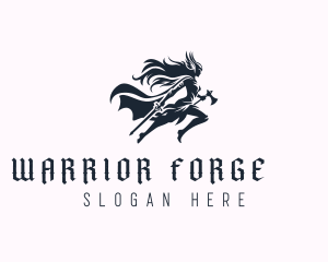 Strong Woman Warrior logo design