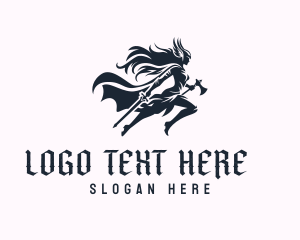 Warrior - Strong Woman Warrior logo design