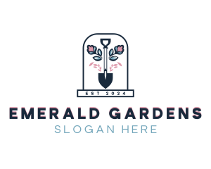 Shovel Flower Landscaping logo design