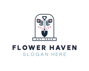 Shovel Flower Landscaping logo design