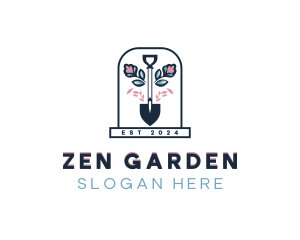 Shovel Flower Landscaping logo design