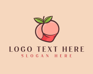 Fruit - Sexy Peach Butt logo design