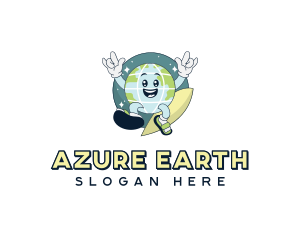 Earth Cartoon Globe logo design