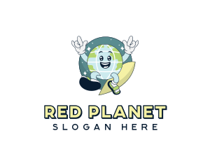 Earth Cartoon Globe logo design