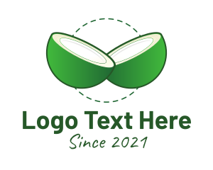 Refreshment - Sliced Green Coconut logo design