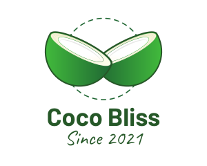 Sliced Green Coconut logo design
