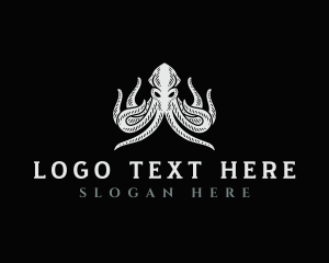 Sea Creature - Deep Sea Squid Kraken logo design