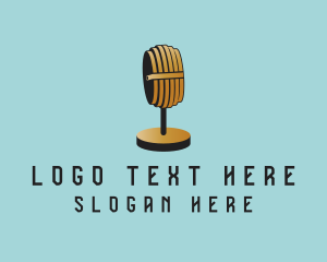 Debate - Retro Microphone Audio logo design