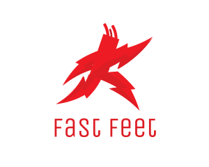 Running - Red Lightning Run logo design