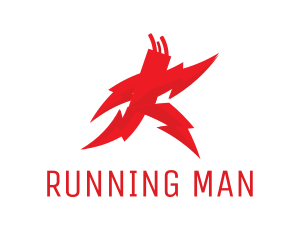 Red Lightning Run logo design