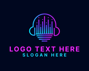 Nightclub - Neon Gradient DJ logo design