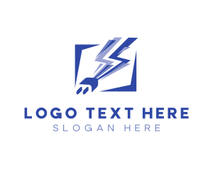 Electricity - Plug Lightning Spark logo design