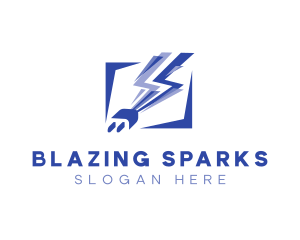 Plug Lightning Spark logo design