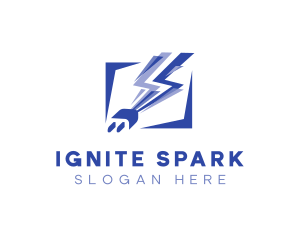 Plug Lightning Spark logo design