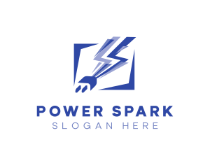 Plug Lightning Spark logo design