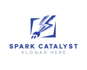 Plug Lightning Spark logo design