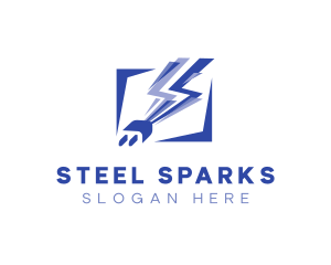 Plug Lightning Spark logo design