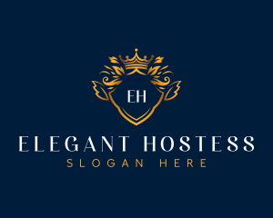 Elegant Crown Crest logo design