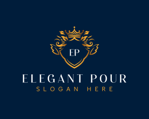 Elegant Crown Crest logo design