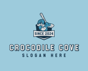 Crocodile Baseball League logo design