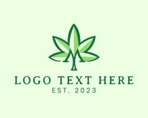 Leaf - Medical Marijuana Letter M logo design