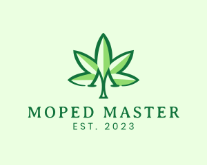 Medical Marijuana Letter M  logo design