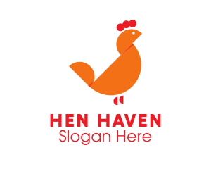 Hen - Orange Chicken Hen logo design