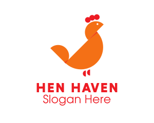 Orange Chicken Hen logo design