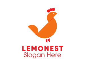 Farm Shop - Orange Chicken Hen logo design