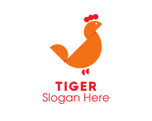 Petting Zoo - Orange Chicken Hen logo design