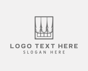 Grey - Curtains Interior Design logo design