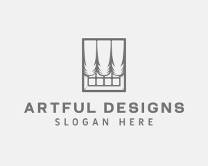 Curtains Interior Design logo design