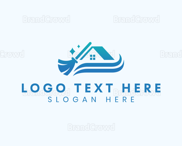 House Cleaning Broom Logo