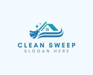 House Cleaning Broom logo design