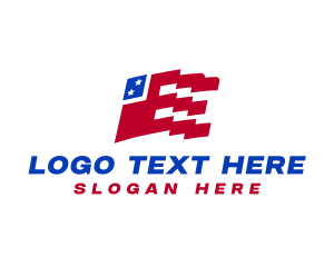 Election - Patriotic Flag Letter E logo design
